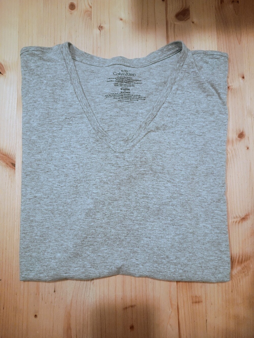Calvin Klein Men's V-Neck Short Sleeve Tee — Heather Gray
